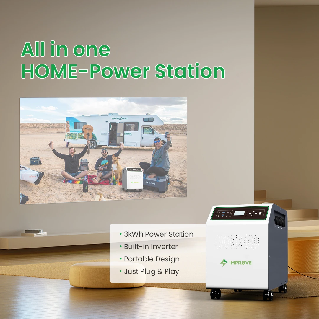 60A 80VDC PV Charger 24v 135ah 3KW All In One Lifepo4 Battery Generator Solar Portable Power Station for Energy Storage Battery