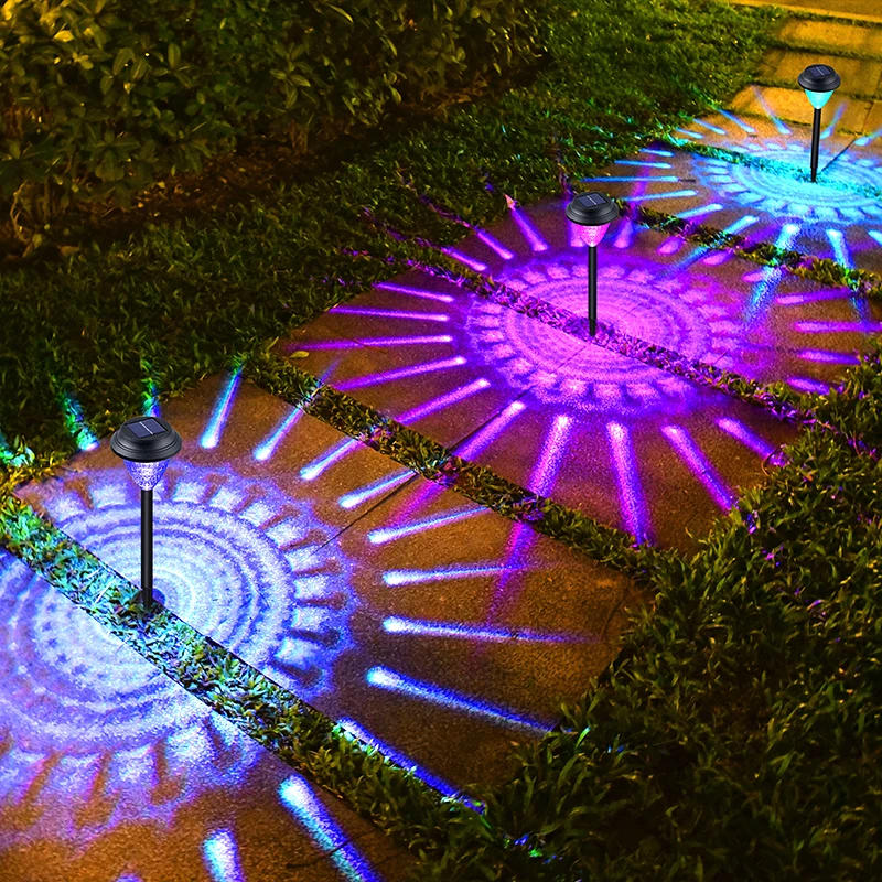 Уличный водонепроницаемый RGB меняющий цвет Солнечный дорожный Газон лампа для садового декора ландшафтного освещения