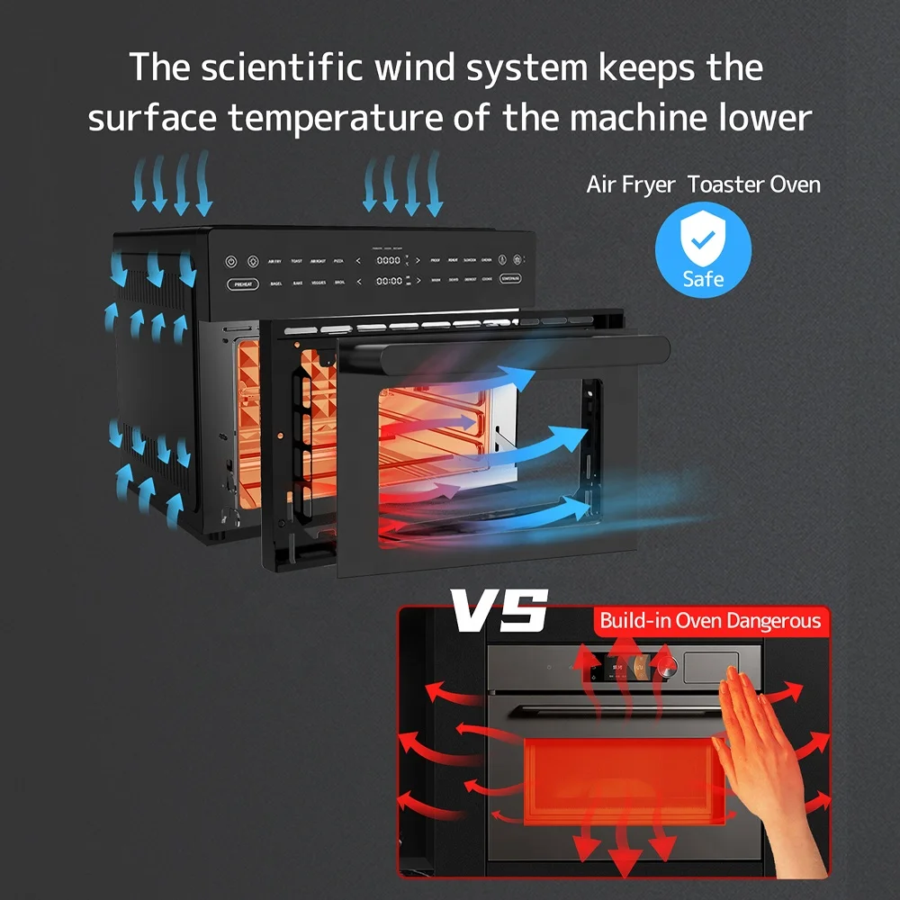 30 liter air circulation MultiFunctional Electric Digital Dual Cook Oil Free Healthy Smart Air Fryer Toaster Oven