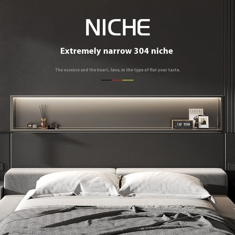 Fan Da 304 Stainless Steel Corner Niche Cabinet Partition Metal TV Rack Kitchen Bathroom Storage Finished Embedded Storage Rack