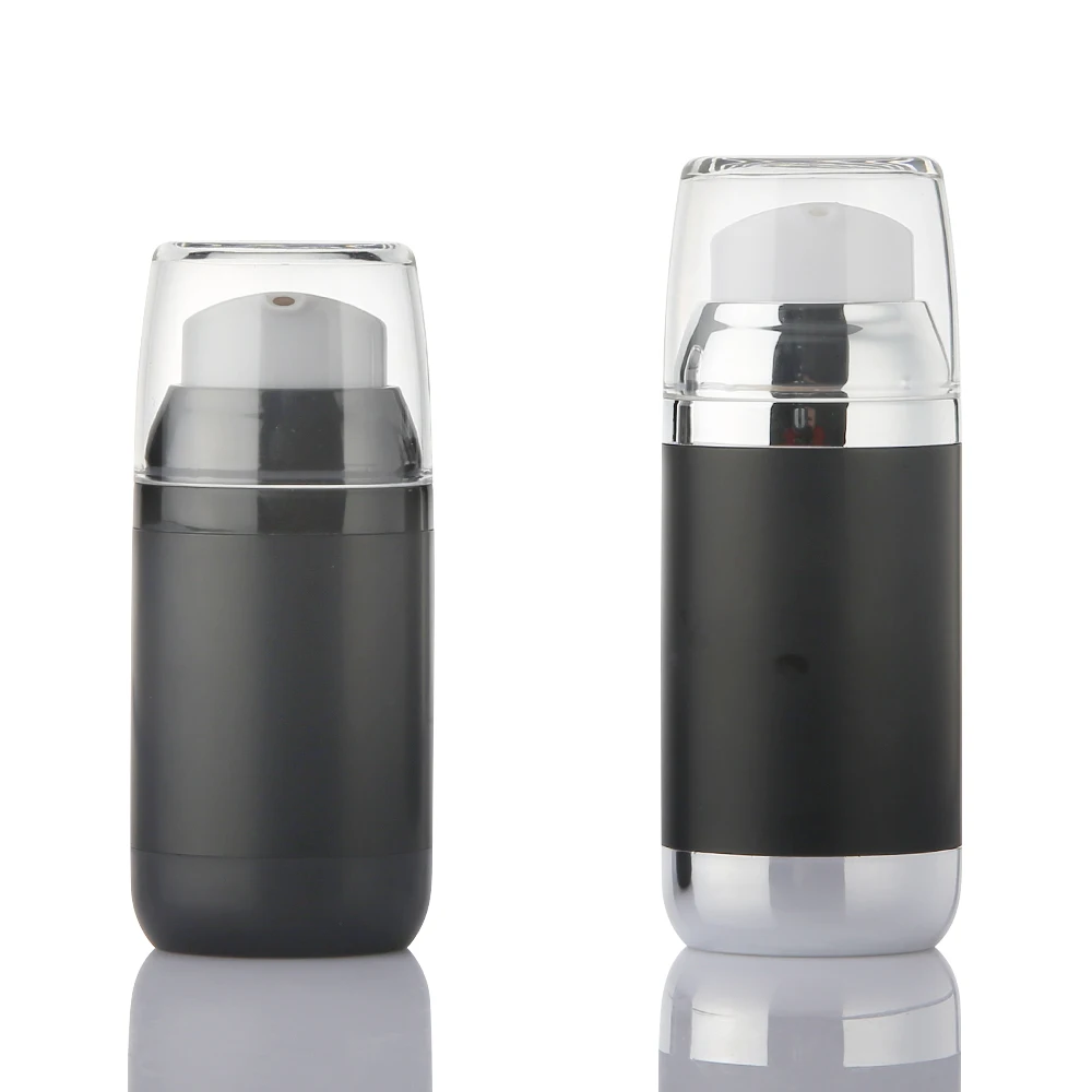 Hot Selling acrylic empty 35ml 45ml cosmetic black airless bottle BB sunshine Cream bottle with pump useful lotion