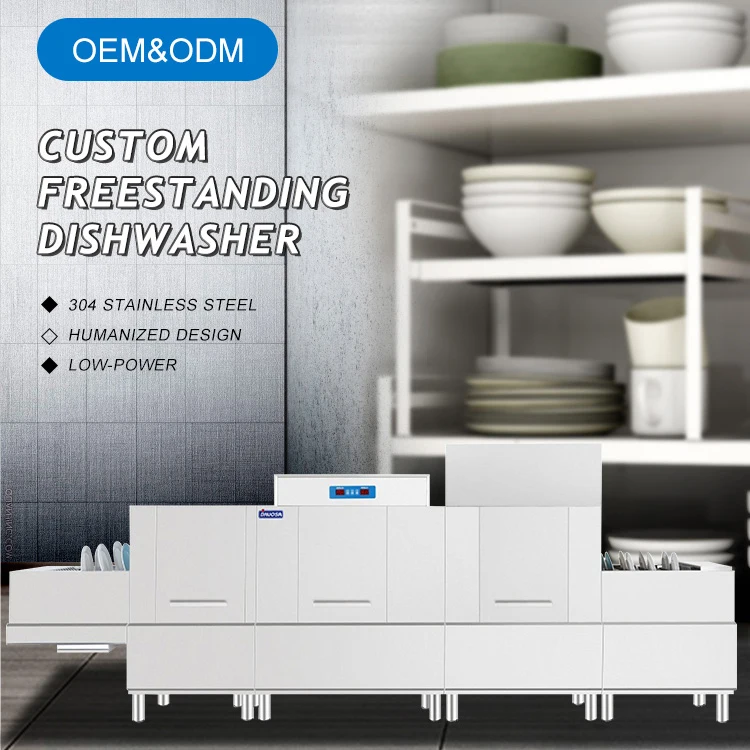 High temperature Commercial Conveyor Dishwasher for Restaurant Hotel School Freestanding washing dishes machine with dry