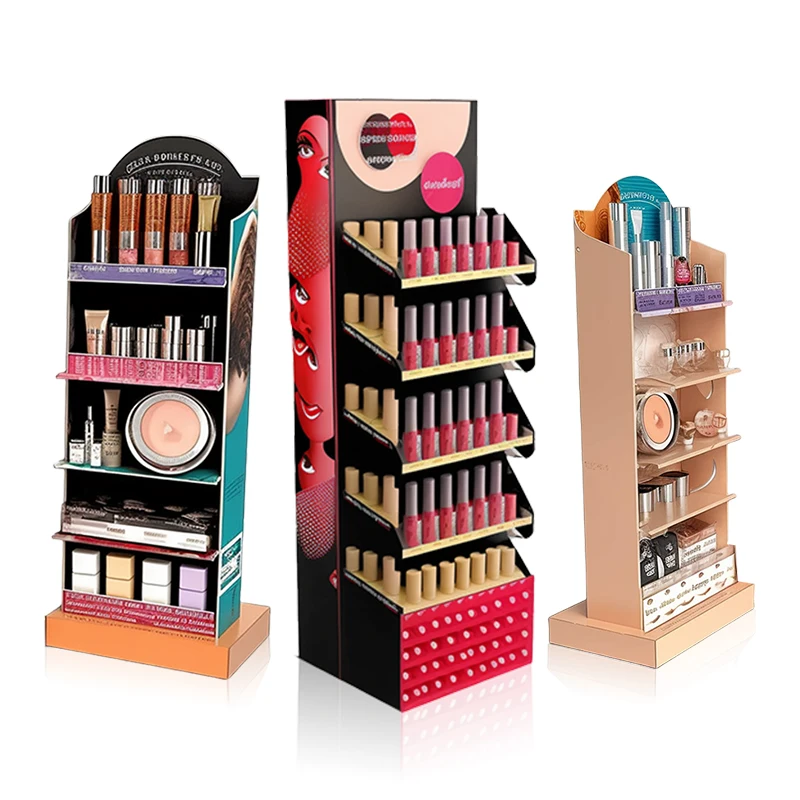 Low MOQ Customized Design High Quality Luxury Cardboard Lipstick Cosmetic Display Stand