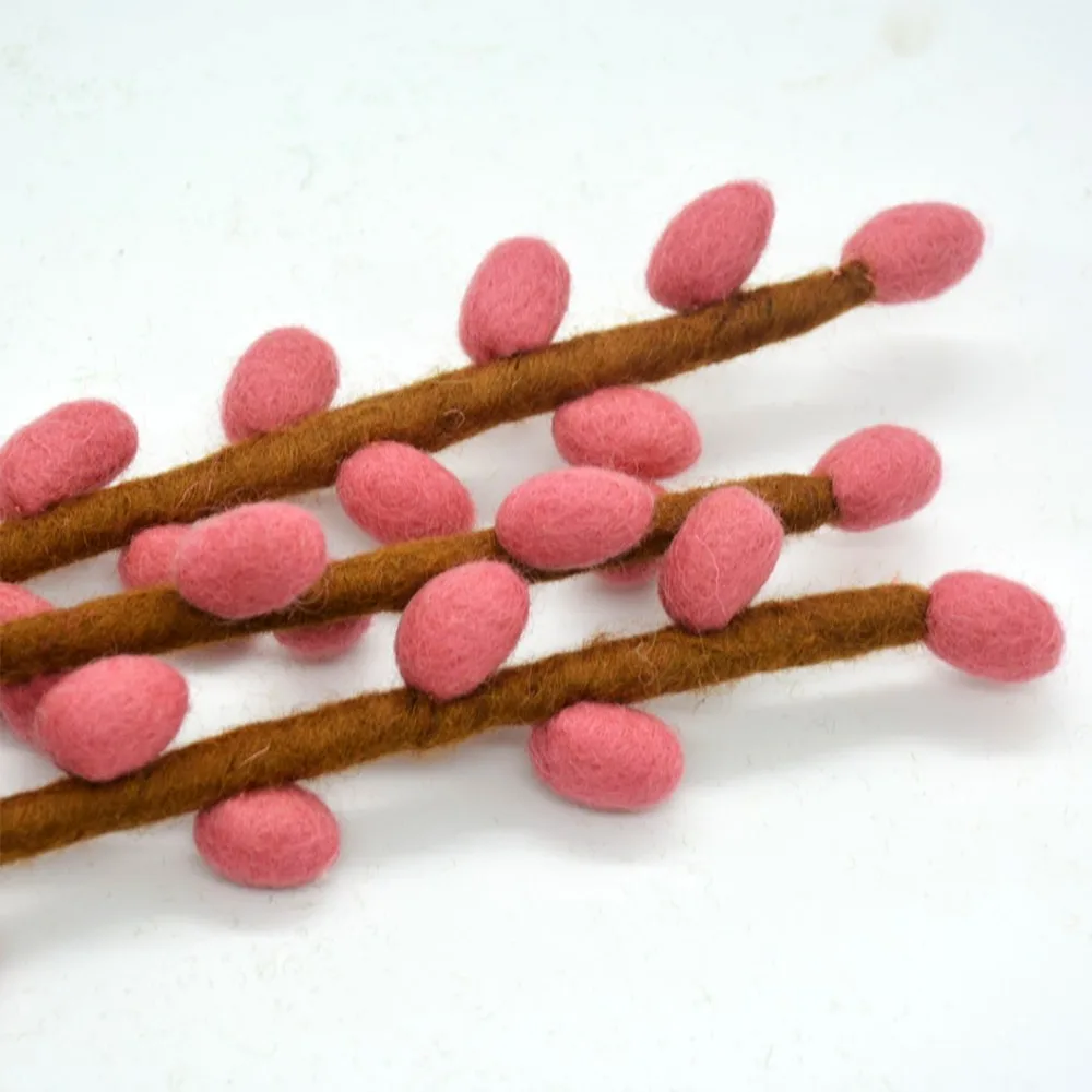 High-Quality Handcrafted Wool Felt Flowers and Leaves for DIY Crafts and Home Decoration from Nepal.