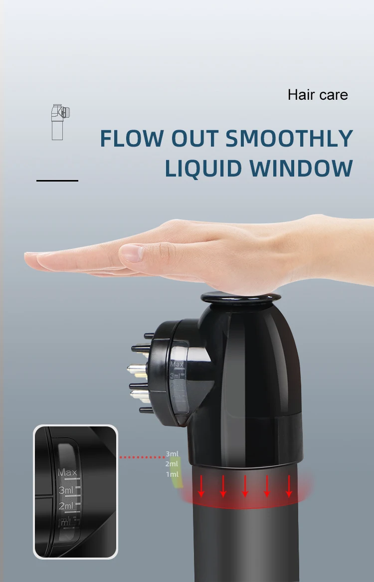 Black Portable Liquid Comb Pressurized Liquid Out Brush Mini Hand Massage Brush Scalp Massage Comb