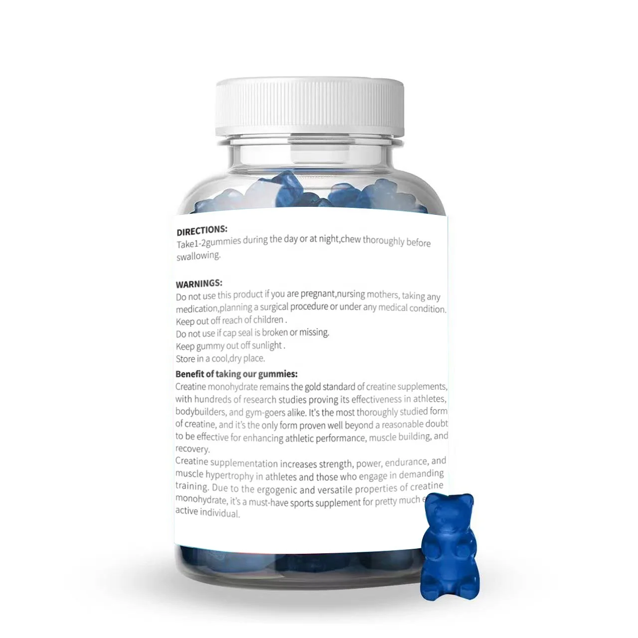 Private Label Creatine Monohydrate Gummy Muscle Building Supplements For Pre Workout for Women and Men