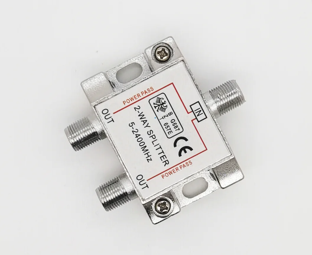 2 Way SMATV 5-2400MHz SAT Power pass SPLITTER