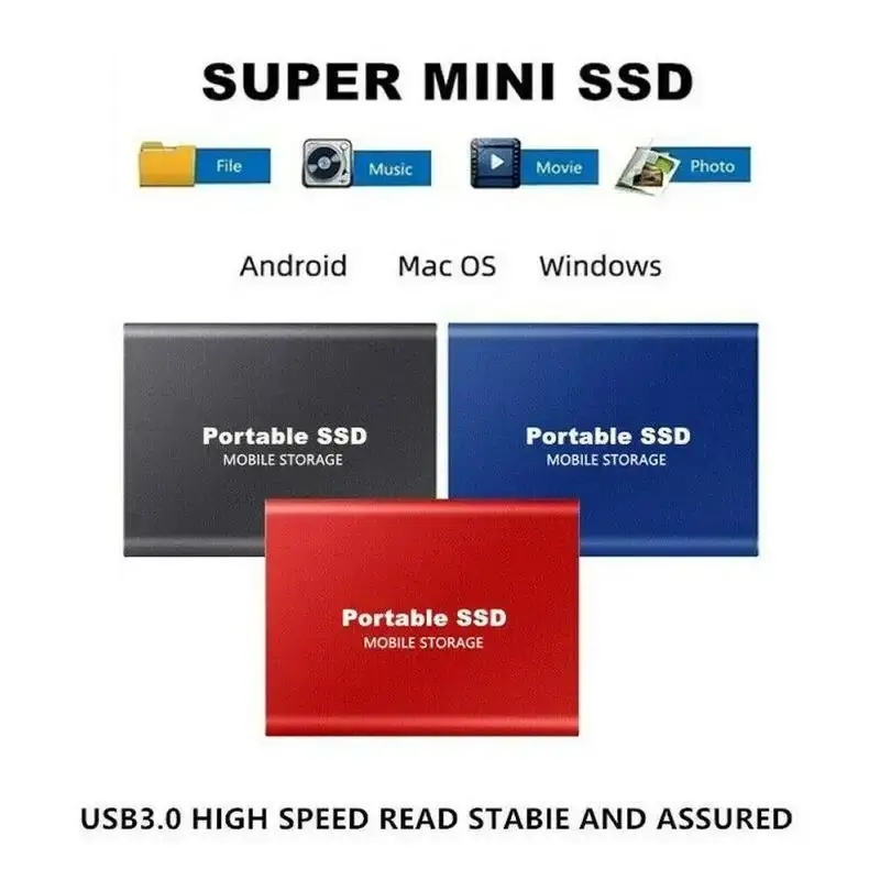 Заводской жесткий диск твердотельный накопитель внешний портативный SSD 1 ТБ 2 Тб 5 дюйма sata ssd 256