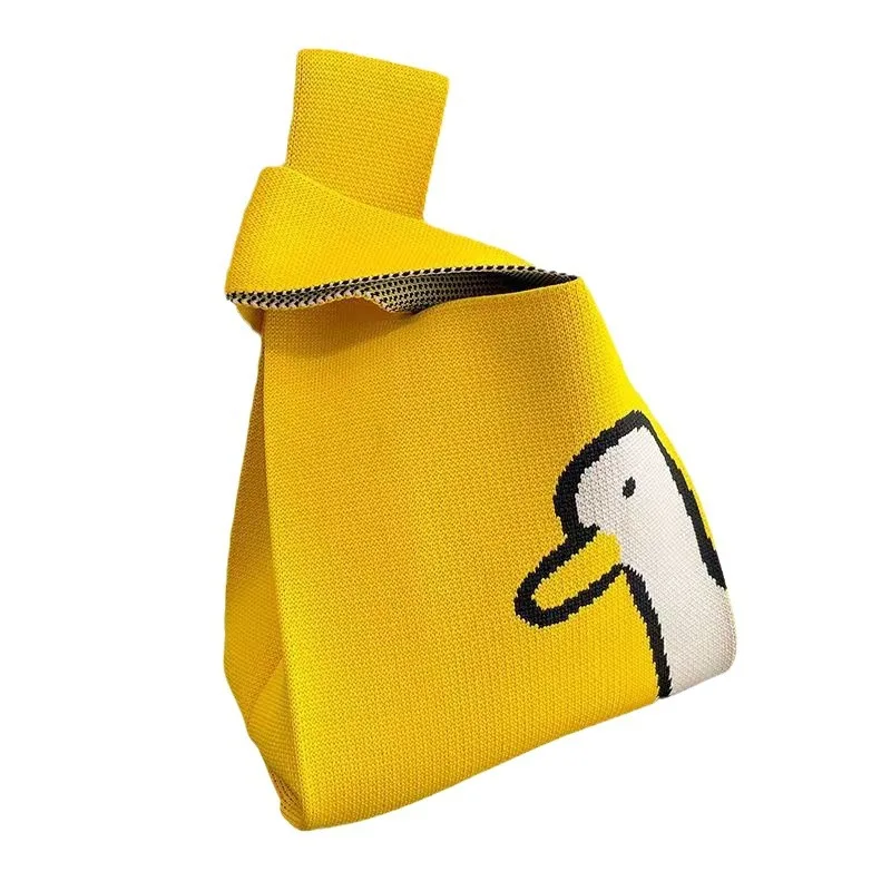 Fashion Luxury Flower Pattern Mini Purse Women Handbag Cute Knitted Tote Bag