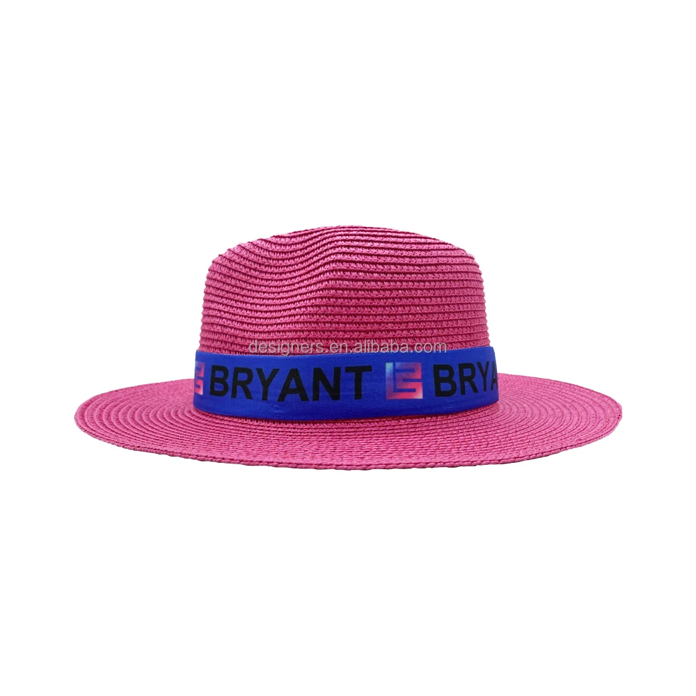 Customized Women Men Unisex Spring Summer Breathable Sun Straw Braid Floppy Fedora Beach Panama Cap Straw Hats