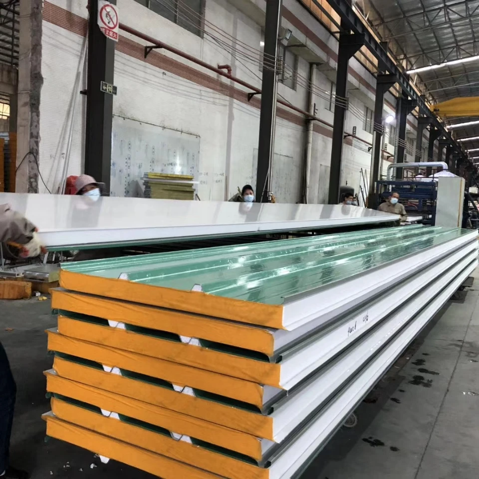 Lightweight Prefab Fire-proof Rock wool Sandwich Wall Panel for external wall