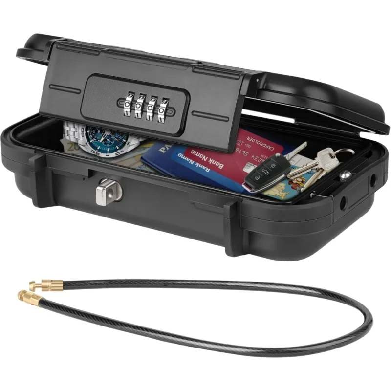 Waterproof Portable Safe Combination Lock Key Box Storage for Beach Travel Outdoor Lockbox Keybox abs case