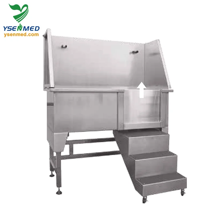 Classic Metal Dog Bathtub Electric Lifting Pet Cleaning Tub with Swing in/out Ramp for Vet Clinic YSBTS-130