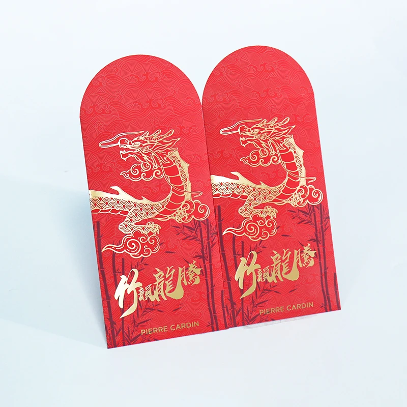 Chinese New Year Customized printing Cny Red Envelopes Hot Stamping Red Packet And Money Envelope