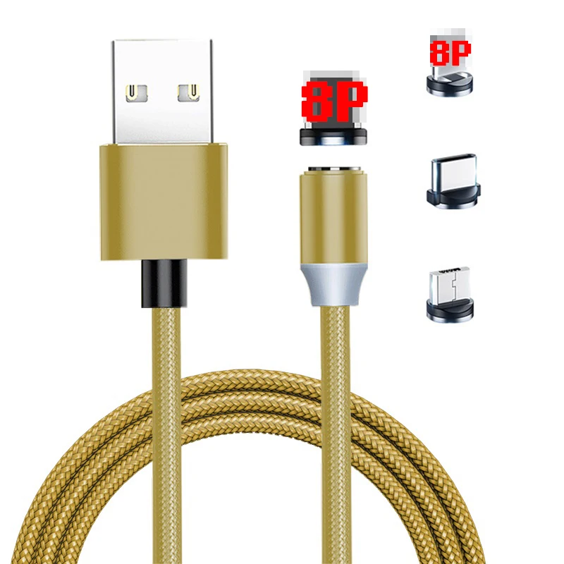 Магнитный кабель для зарядки и передачи данных kable, usb к микро-кабелю 1 м, 2 м, 3 м, 3 А