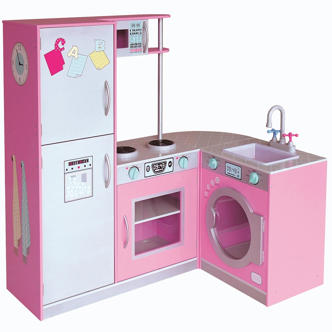 Fahion Kids Girls Natural Wooden Furniture Cooking Utensils Kitchen Toys Set