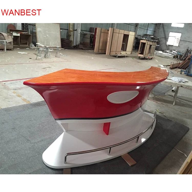 High Quality Boat Style Red Marble Stone Home Used Bar Counter Kitchen Furniture