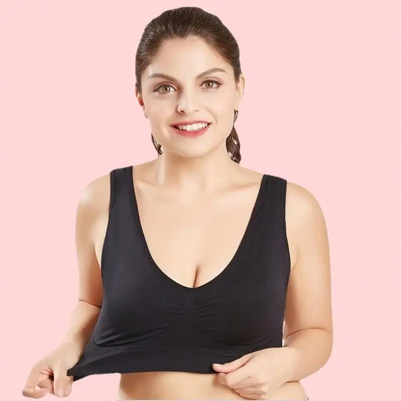 Seamless Push-Up Bras For Plus Size Women 5Xl 6Xl Bralette Wireless Bra Vest with Zipper Closure For Big Sizes and Girls
