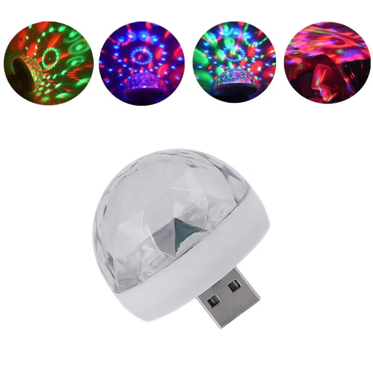 Stage DJ RGB Strobe Magic Ball Mini Disco Light usb car atmosphere lamp inner ambient star light led