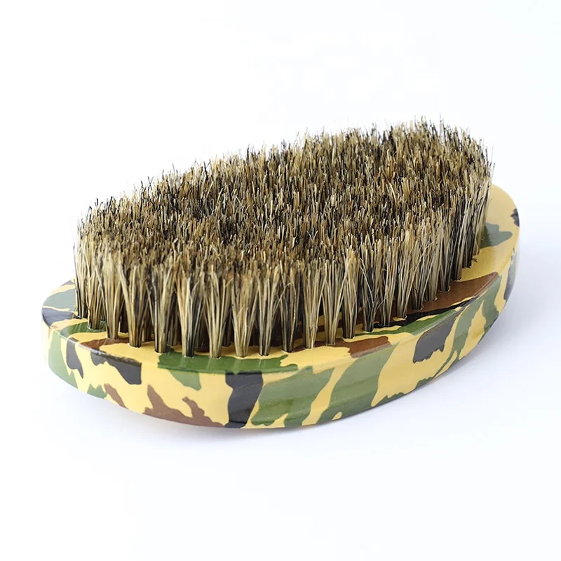 Mix Boar Bristle Palm Brush Beech Wood Beard Brush Curved Wave Brush