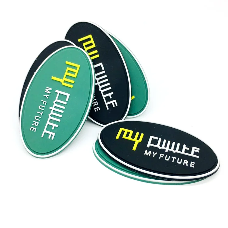 factory direct Embossed Custom Logo Soft Pvc  Rubber Patch