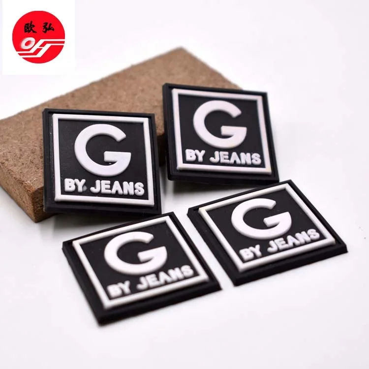 Custom Soft Rubber 3D Soft Rubber Plastic Embossed Logo Patches PVC Patch Logo Rubber Gloves Label for Hats
