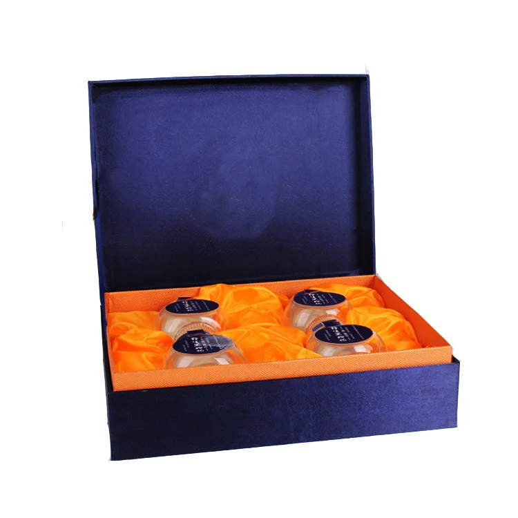 Luxury custom logo blue paper rigid cardboard mug cup glass packaging box