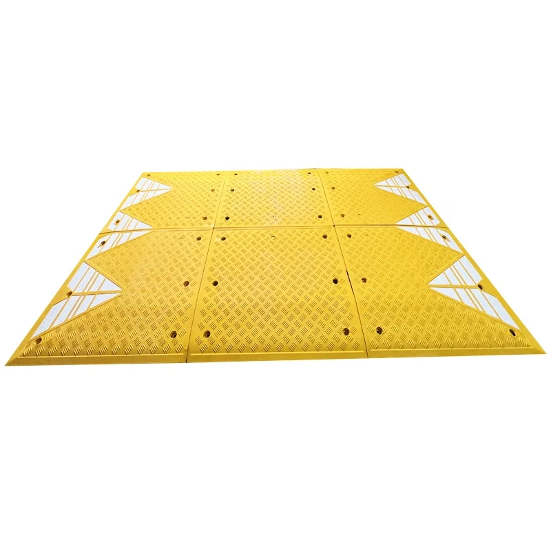1000x900x65mm Durable Traffic Safety Breaker Big Yellow Road Rubber Speed Hump