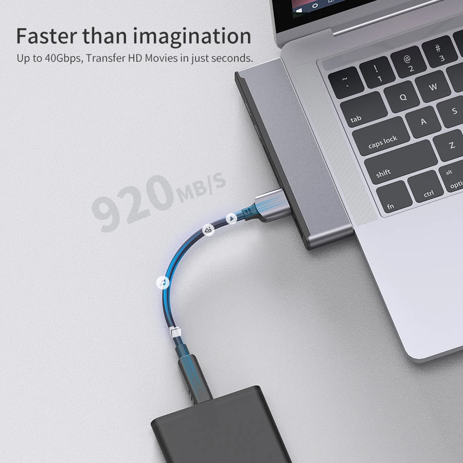 
Multiport 6 in 1 40Gbps Thunderbolt 3 Docking USB Type C to HDMI USB3.0 OTG Adapter USB Hub C 