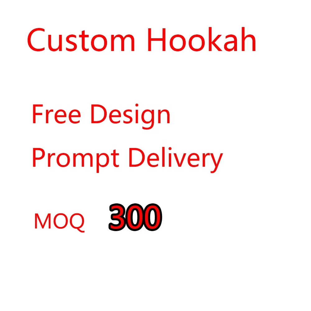Free Design Prompt Delivery Support Amazon FBA Drop Shipping Custom Hookah MOQ 300 OEM Shisha ChiCha Deluxe Nargile Hookah