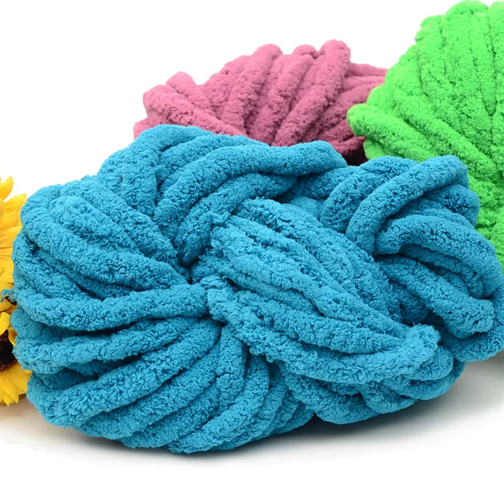 Hot Sale Super Soft Jumbo Arm Knitting Chunky Chenille Yarn DIY Giant Chenille Blanket Yarn