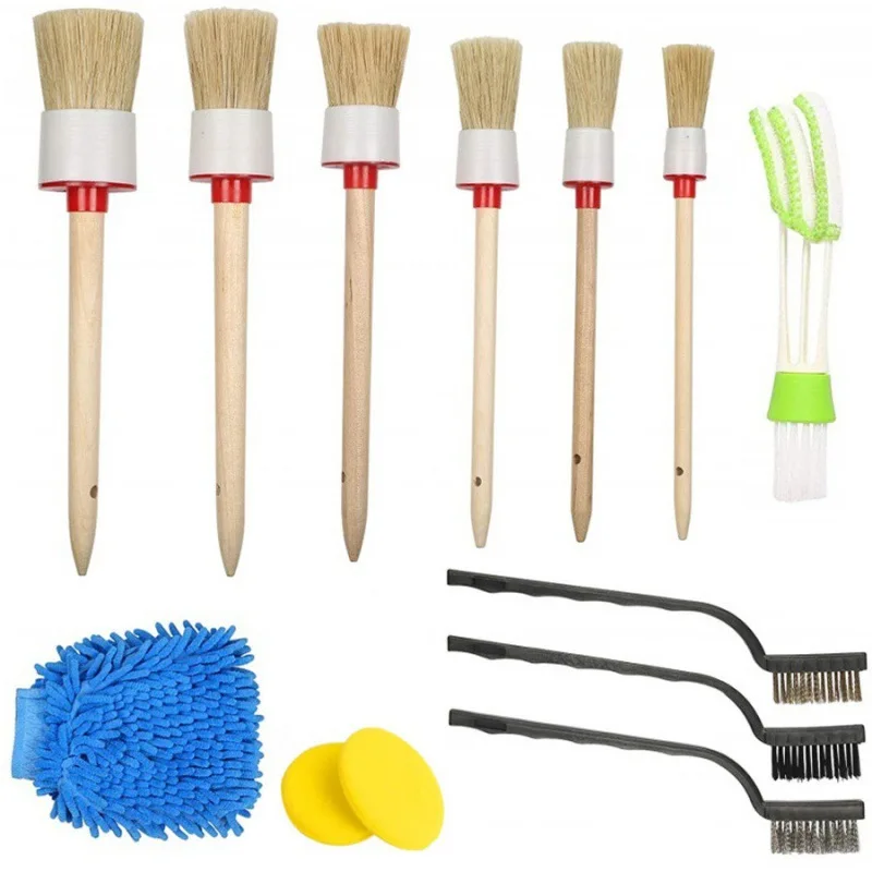 13Pcs Detailing Brush Set Car Detailing Kit for Auto Detailing Cleaning Car Motorcycle Interior