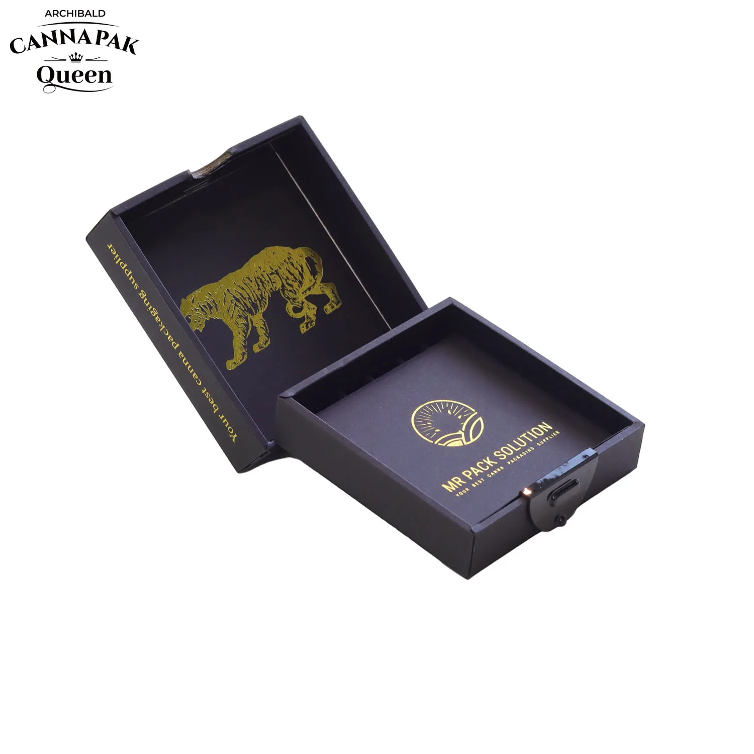 Latest Design Tear-Resistant Black Rectangular Box Packaging 5 Pack Pre Roll Box Child Resistant Cardboard Boxes for Cigarettes