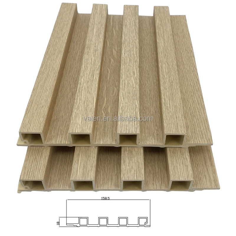 Waterproof Hotel Project Wood Plastic Composite Indoor Covering Cladding Interior Fluted 3D Wpc Wall Panels Wall Interior Boards