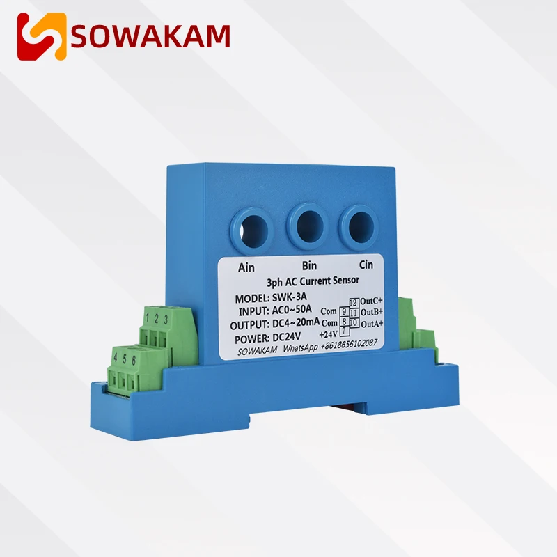 SWK-3A AC current sensor with 8 mm Aperture 1A 2A 5A 10A 50A/ 4-20mA 5V RS485 micro current transducer