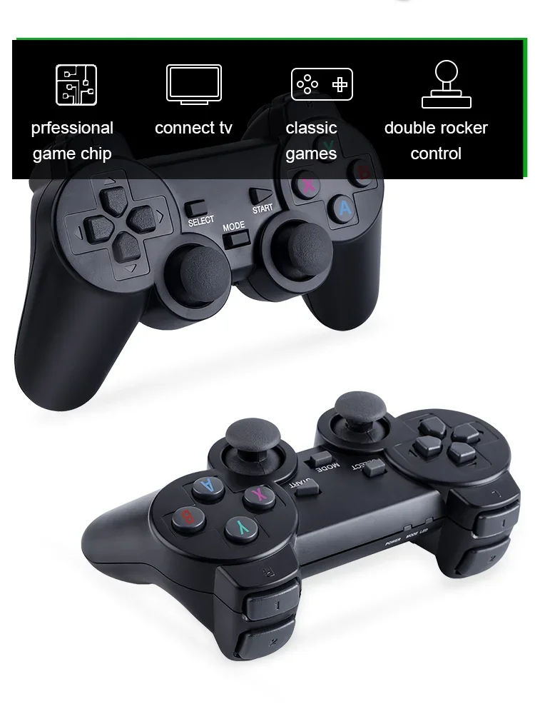 M8 game stick 2.4G wireless doubles game controller includes Supports 4k ultra high definition TV video output