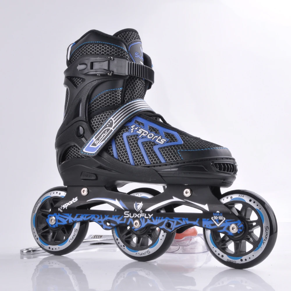 2021 Popular Classic Big 3*100 mm Wheels Mesh Leather Adjustable Size Inline Skates Blue Pink Grey Green
