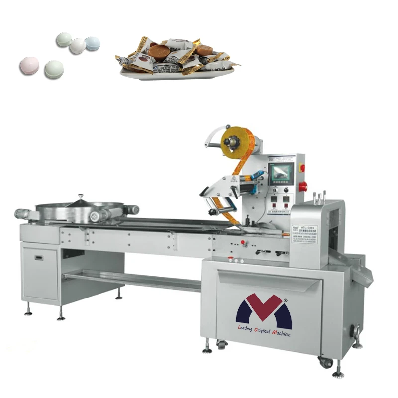 Full automatic pillow packing machine frozen food soap gummy bear hard candy wrapping bread mask large vegetable multifunction