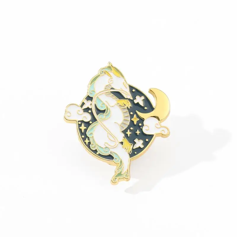 Factory Cheap Wholesale Enamel Pins Cartoon No-Face Eggette Dragon Plum Blossom