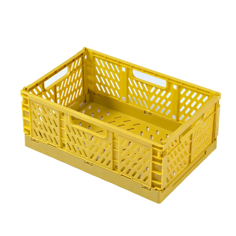 Wholesale Plastic Small Collapsible Storage Crate Foldable Snack Candy Fruit Boxes Folding Storage Basket