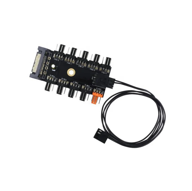 Computer 10 Road Chassis Fan Hub SATA Fan Extension 1 to 10Road STA Fan Controller Other Computer Accessories