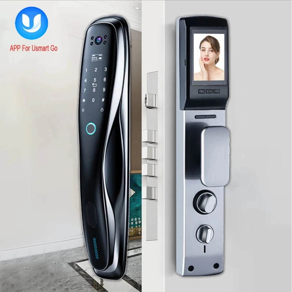 
New Arrival USmart Go APP Lock Fingerprint Digital Wifi Lock Connected Camera Monitor Send Photo To Mobile 