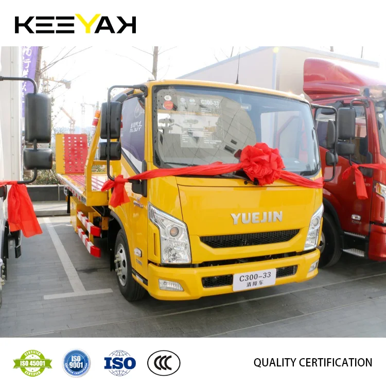 Китайский бренд 4x2 Yuejin буксировочный грузовик с плоской платформой 5 т гидравлический бортовой буксировщик тонн Аварийный Грузовик для продажи