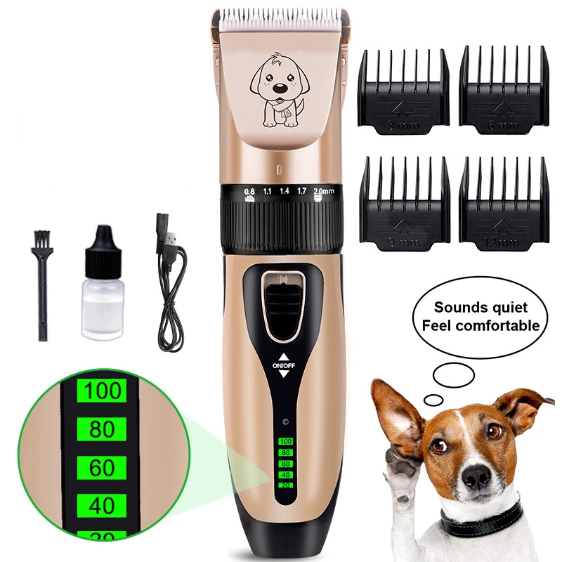 New Designed Electric and Portable Professional Wireless LCD Display Clippers Dog Cat Pet Grooming Shaver for Animal