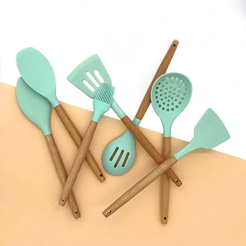 Professional Series Silicone Kitchenware 123pcs Kitchen Cook Utensil Set With Storage Bucket