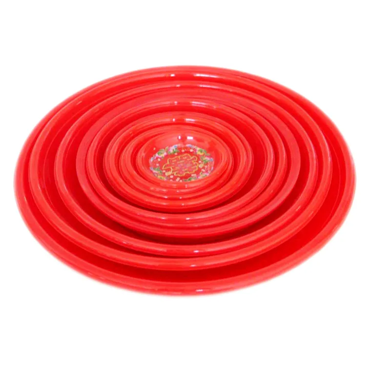 factory price custom logo  printing serving plastic round dinner plate manufacture platter