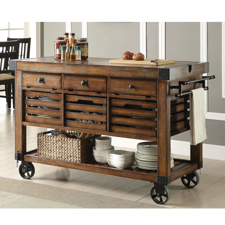 Modern Luxury Space Saving Furniture Home Wood Kitchen Islands & Carts Home Kitchen Cart