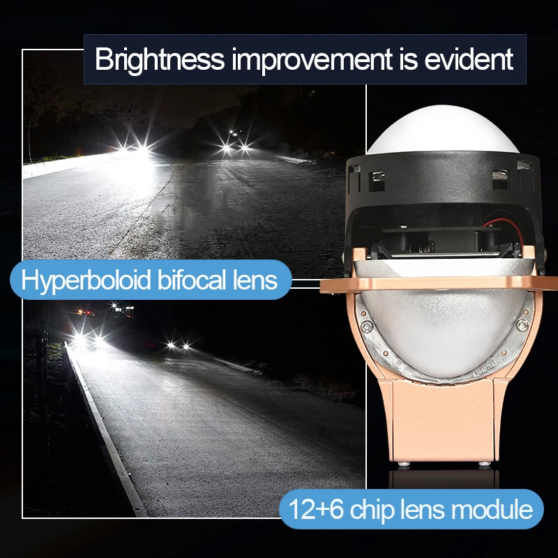Xenplus K8 Factory Wholesale Auto Car Head Light 65W 6000k 30000LM 3.0 Inch Bi Led Projector Lens Hi/lo Beam Conversion Kit