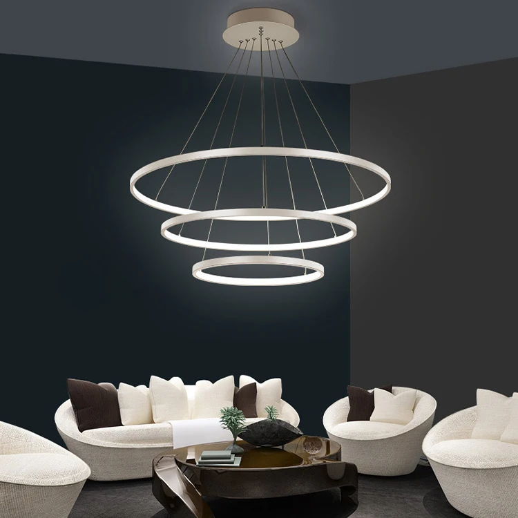 Hot Sale chandeliers &amp pendant lights modern led pendant light gold ring circular circular led lighting 5000