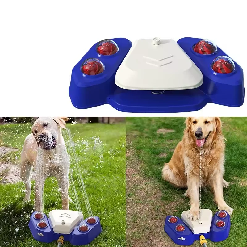 Outdoor Dog Drinking Water Fountain Sprayer Step on Dog Sprinkler Toy Paw Activated Drinking Pet Dispenser